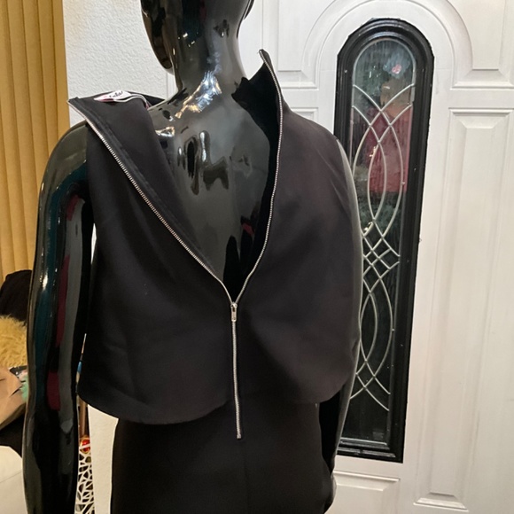 NWOT SEXY SLEEVELESS PENCIL STYLE DRESS W/ BELERO FLOW ATTACHED TOP L ♥️♥️♥️ - Picture 9 of 16